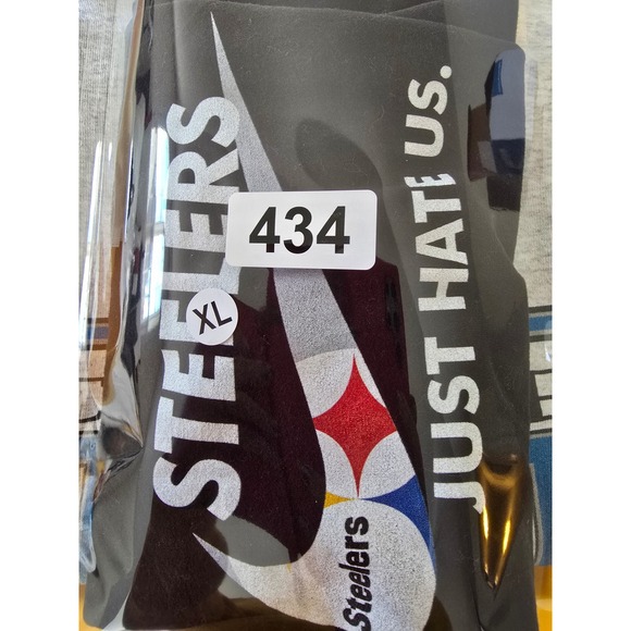 Hanes Nano T Pittsburgh Steelers Nike Swoosh Just Hate Us T‎ Shirt XL - Picture 5 of 5